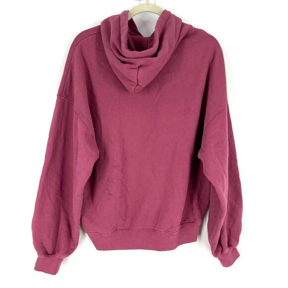 Daydreamer Def Leppard Too Late For Love Oversized Hoodie Sweatershirt Pink XS - Picture 2 of 11